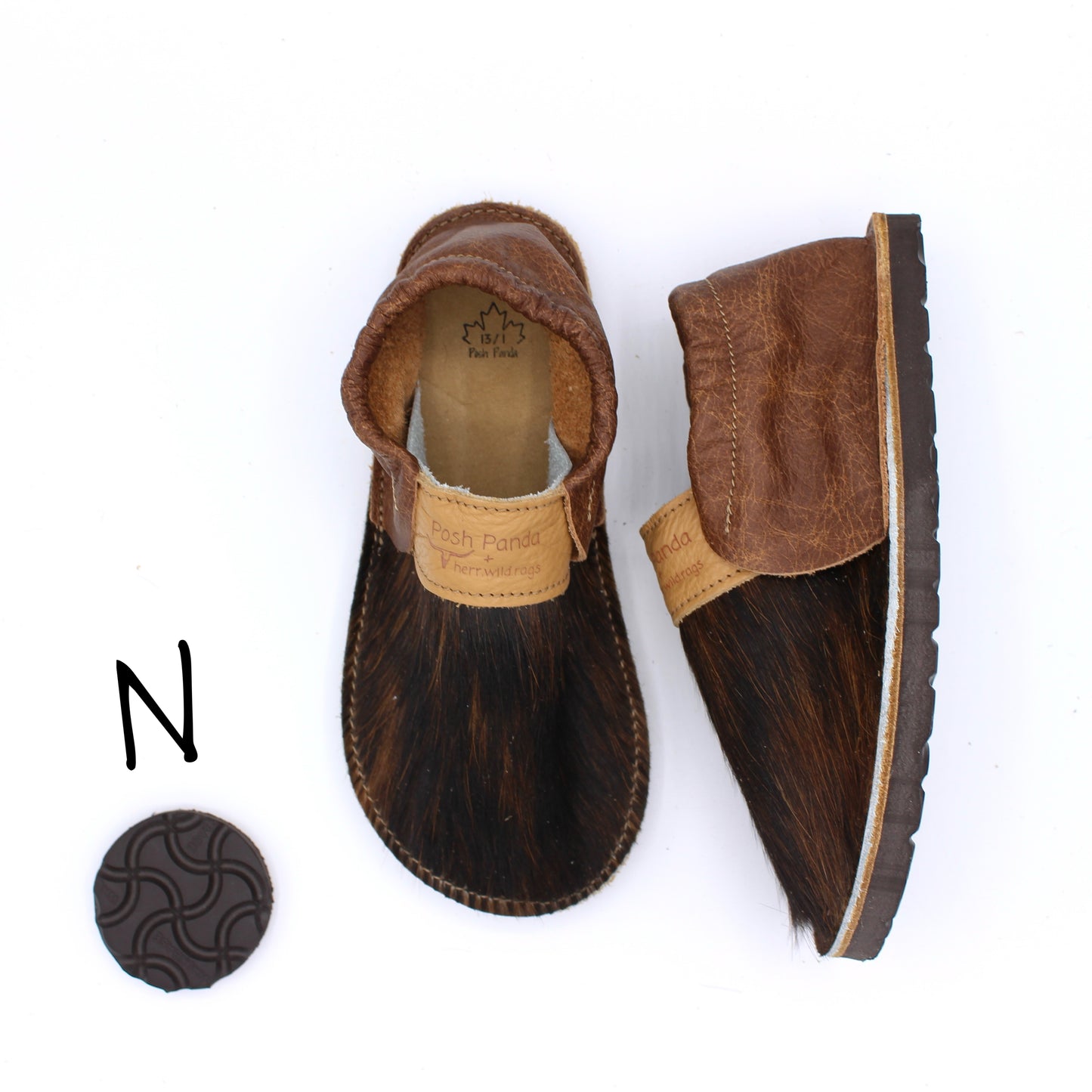 Hair Hide Mocs - YOUTH - Size 13/1 (RUGGED Sole)