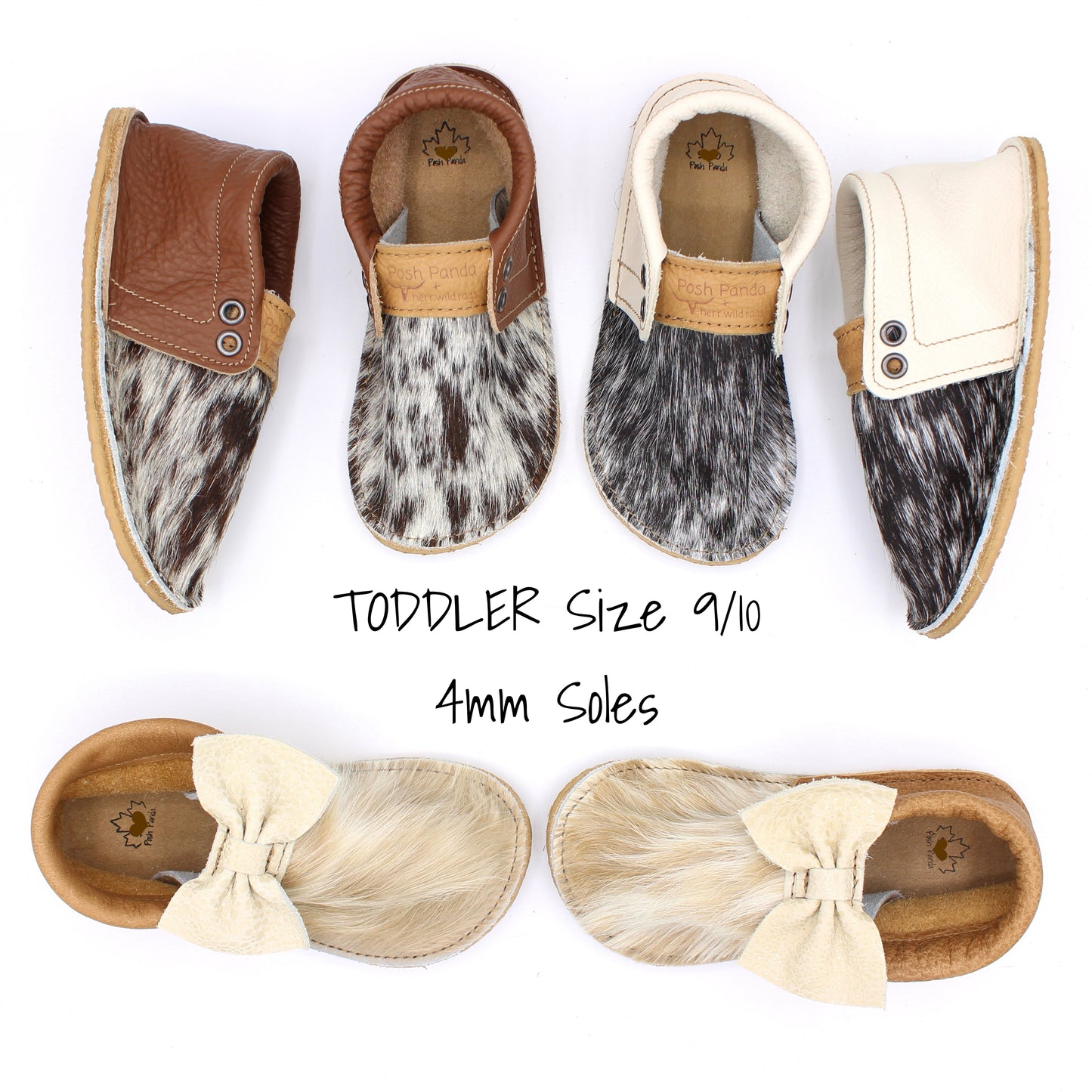 Hair Hide Mocs - TODDLER - Size 9/10 (4mm Sole)