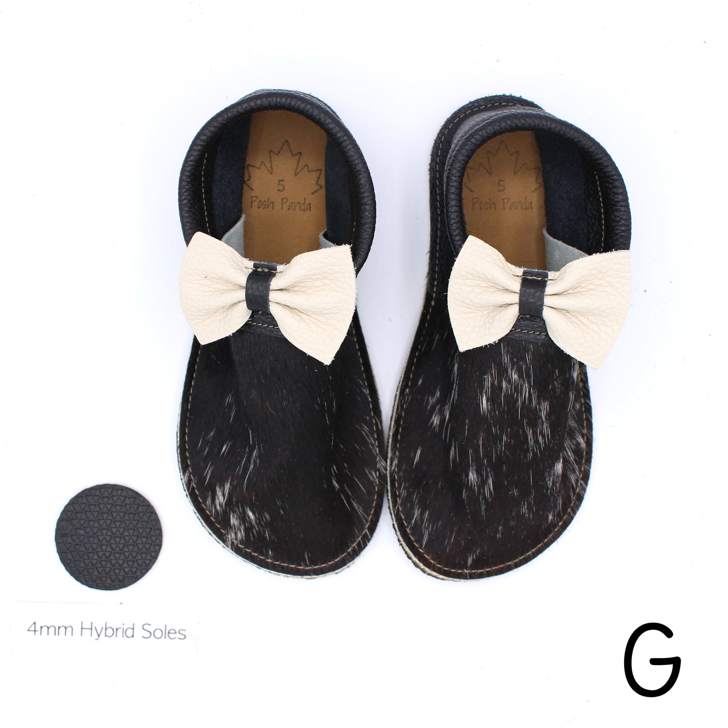 Hair Hide Collab Mocs - Ladies - SIZE 5  (4-6mm Soles)