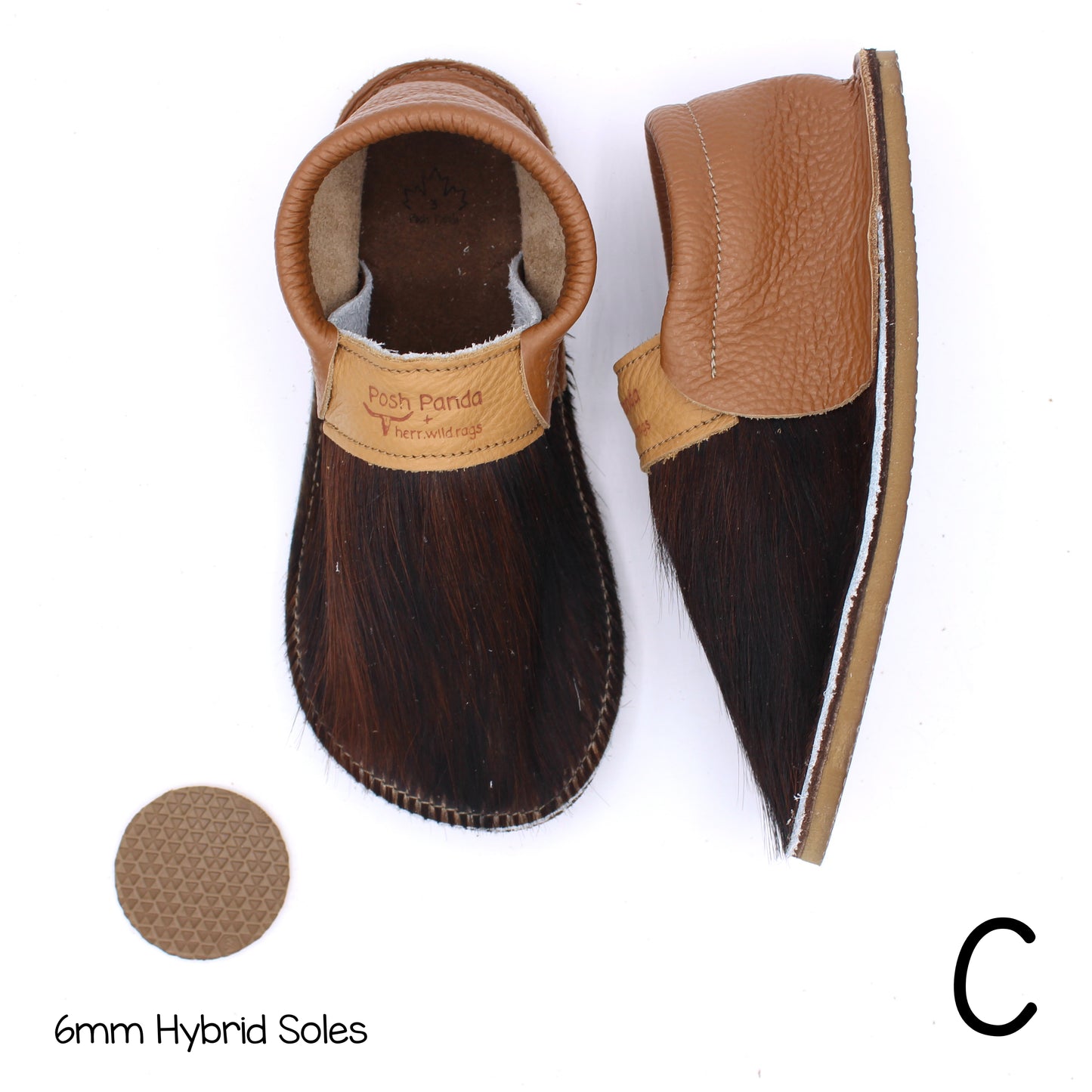 Hair Hide Mocs - YOUTH - Size 3 (4-6mm Soles)