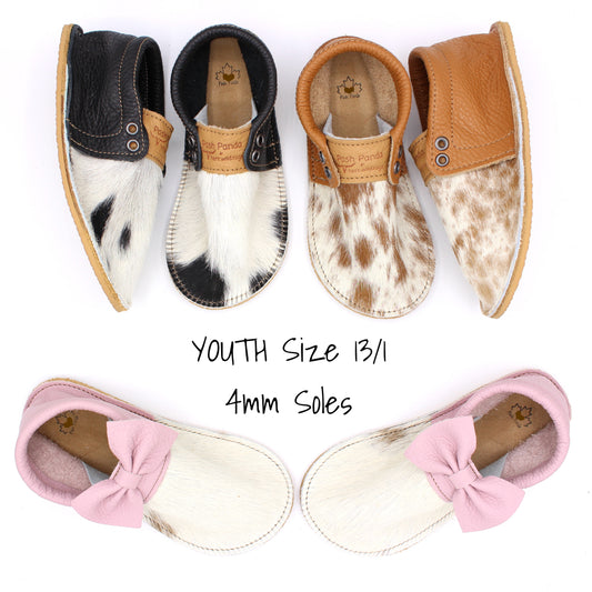 Hair Hide Mocs - YOUTH - Size 13/1 (4-6mm Sole)