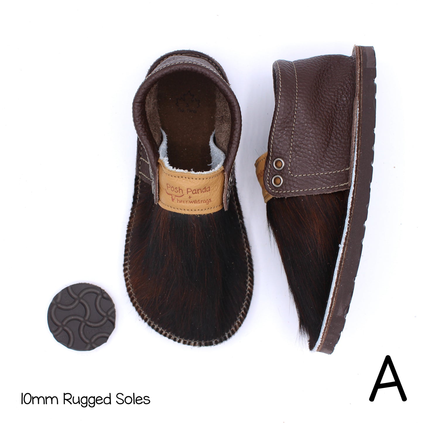 Hair Hide Mocs - YOUTH - Size 3 (RUGGED Sole)