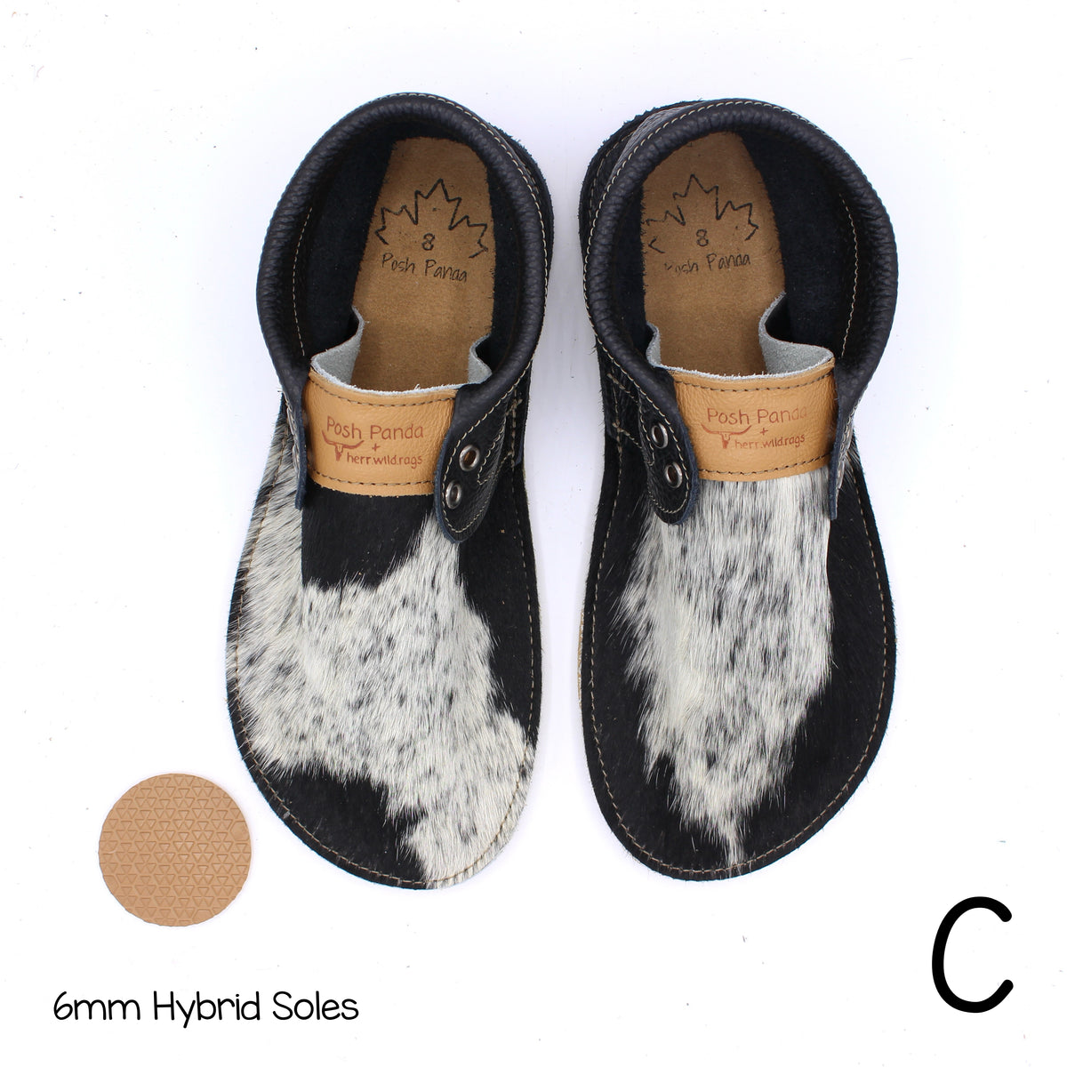 Hair Hide Collab Mocs - Ladies - SIZE 8 (4-6mm Soles)