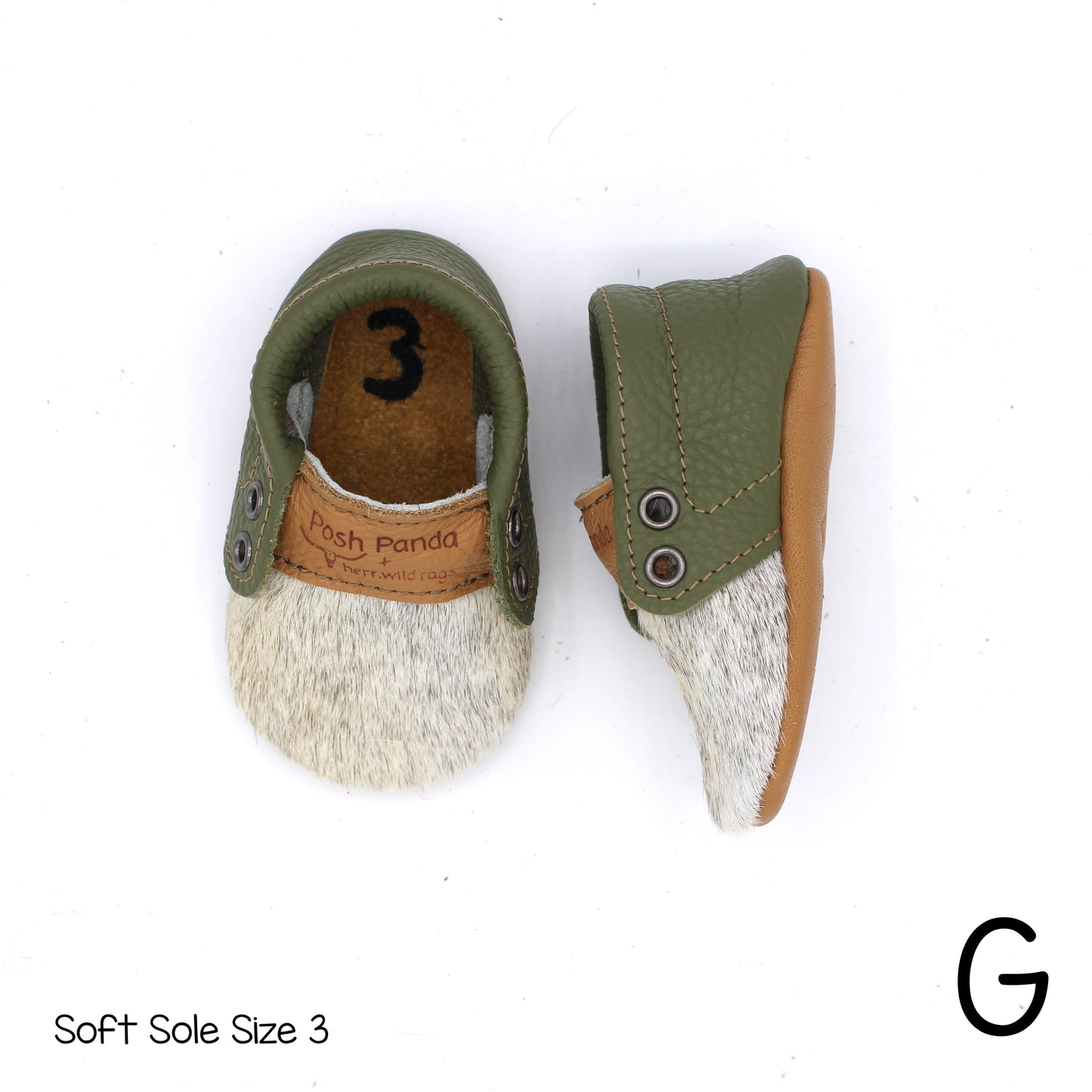 Hair Hide Mocs -  BABY/TODDLER (Soft Sole) - Size 3