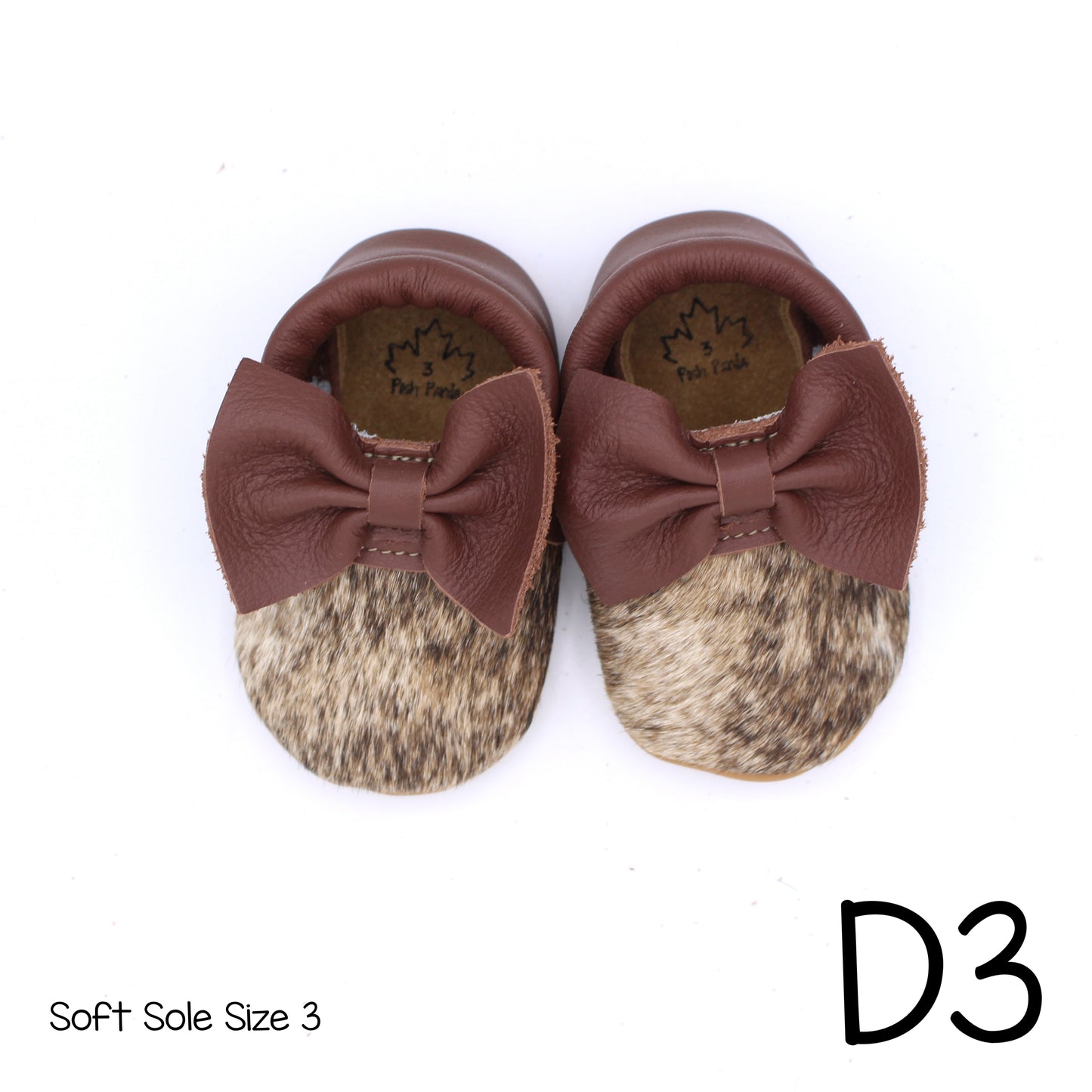 Hair Hide Mocs -  BABY/TODDLER (Soft Sole) - Size 3