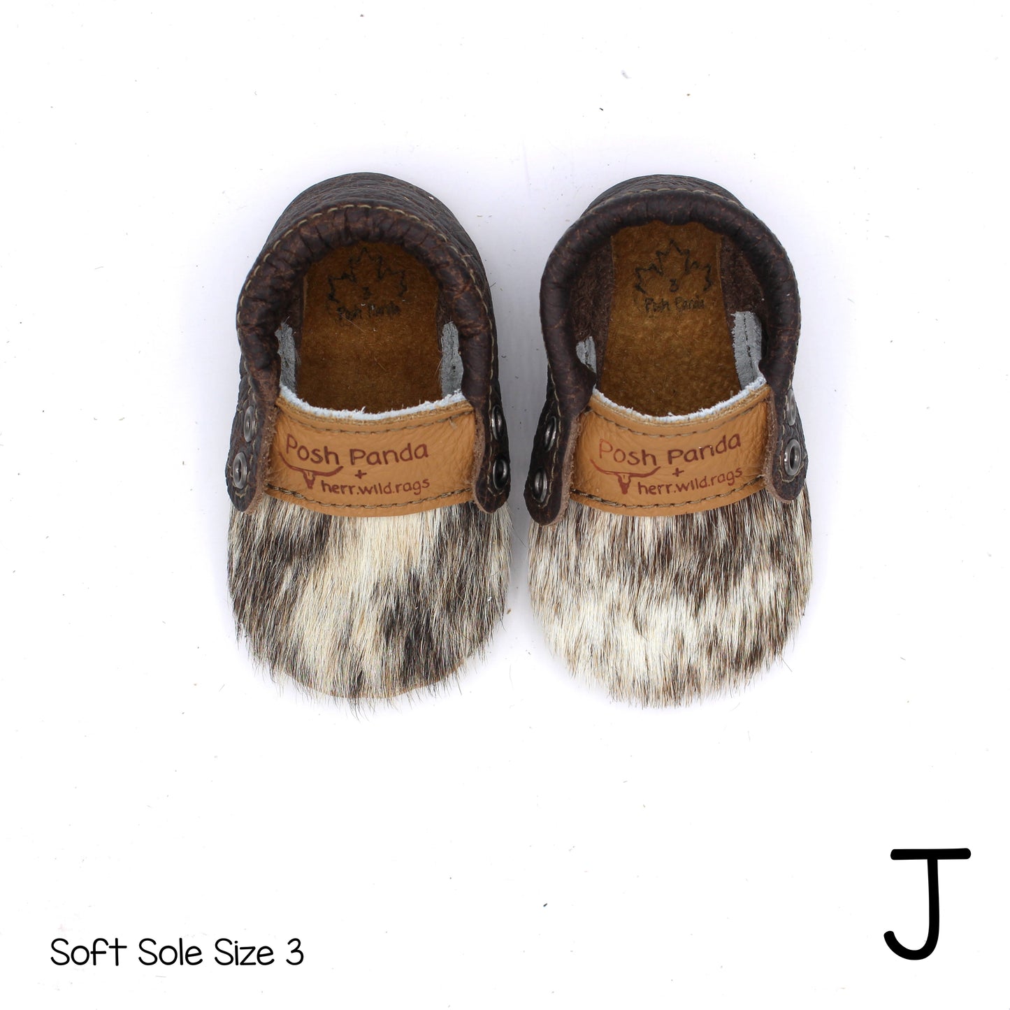 Hair Hide Mocs -  BABY/TODDLER (Soft Sole) - Size 3