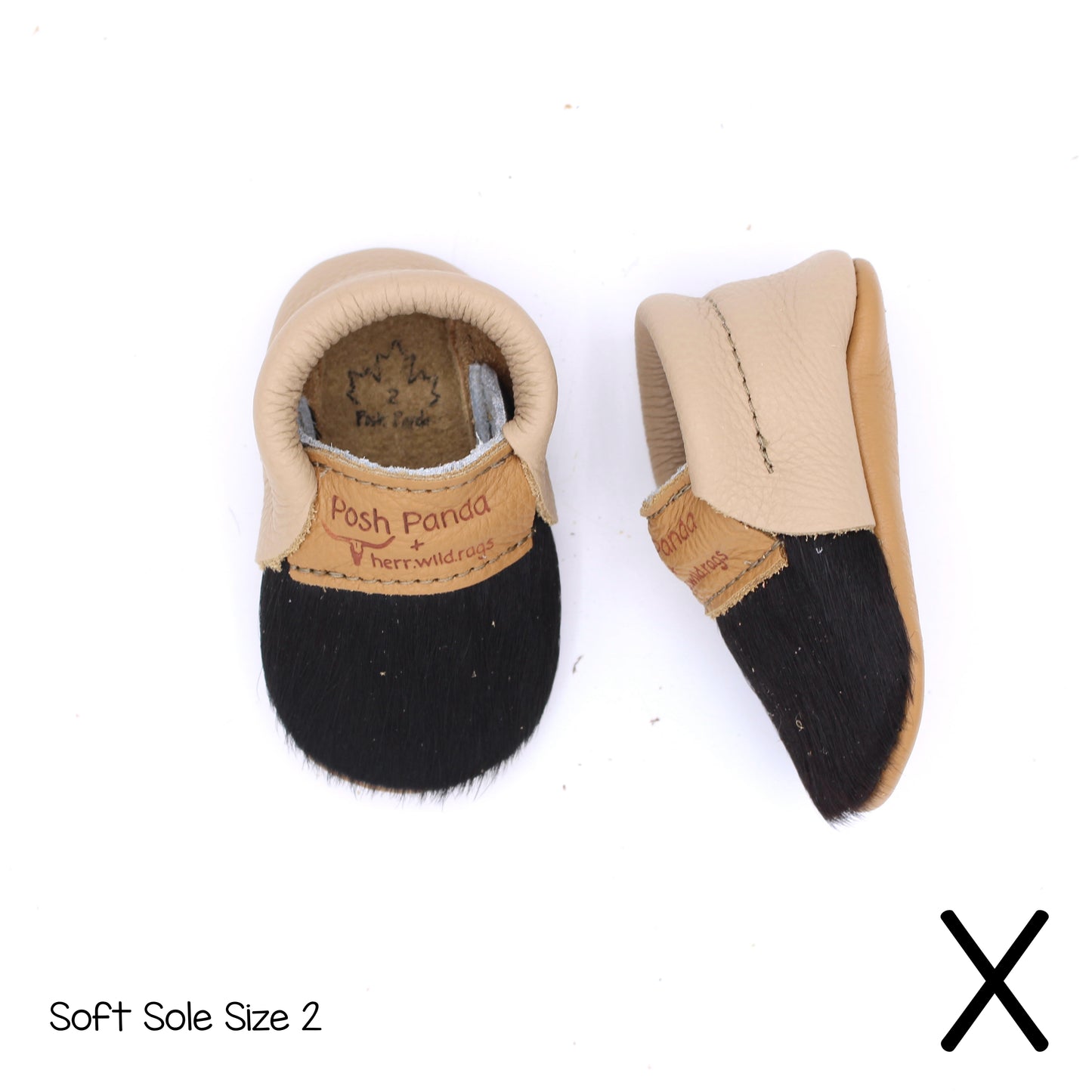 Hair Hide Mocs -  BABY/TODDLER (Soft Sole) - Size 2