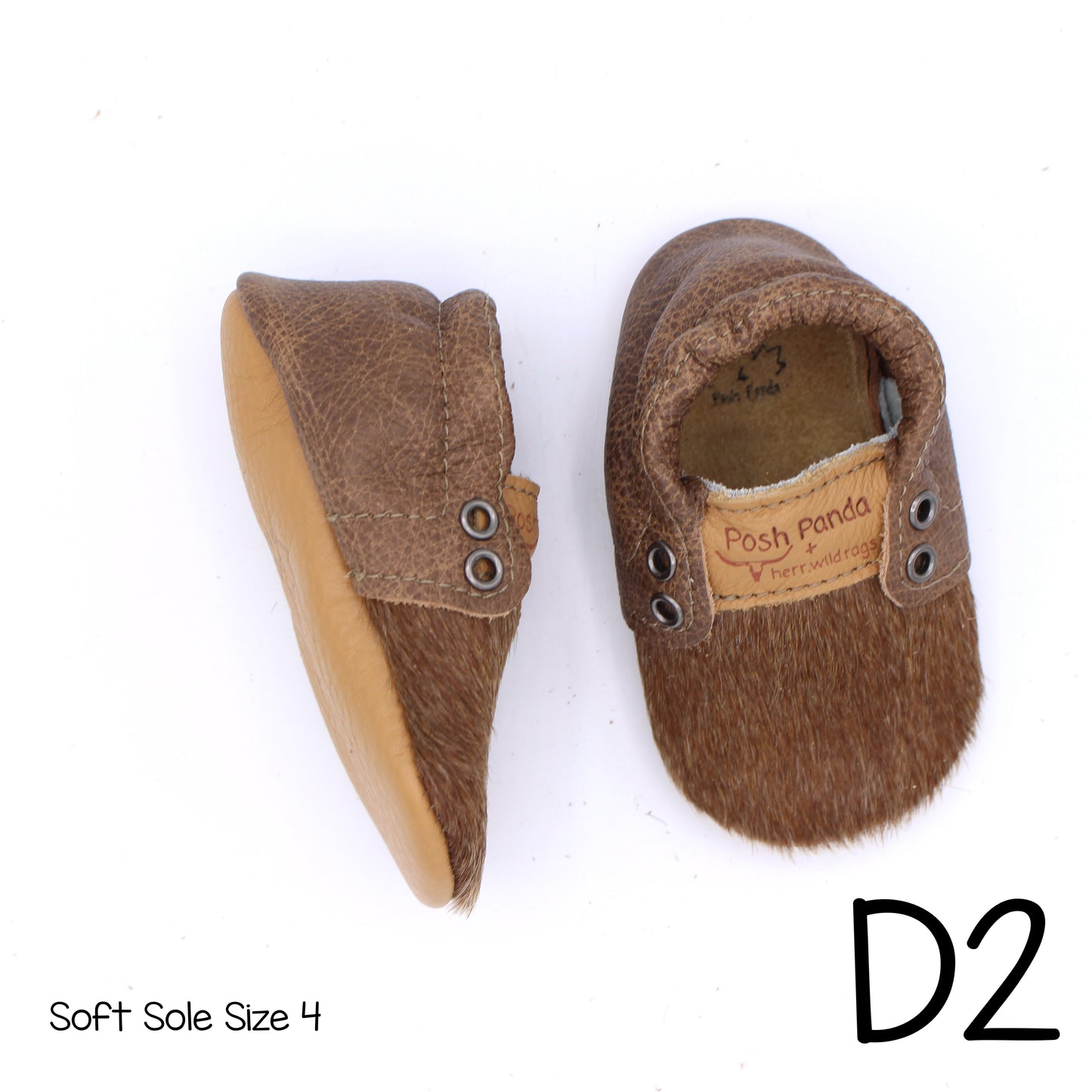 Hair Hide Mocs -  BABY/TODDLER (Soft Sole) - Size 4