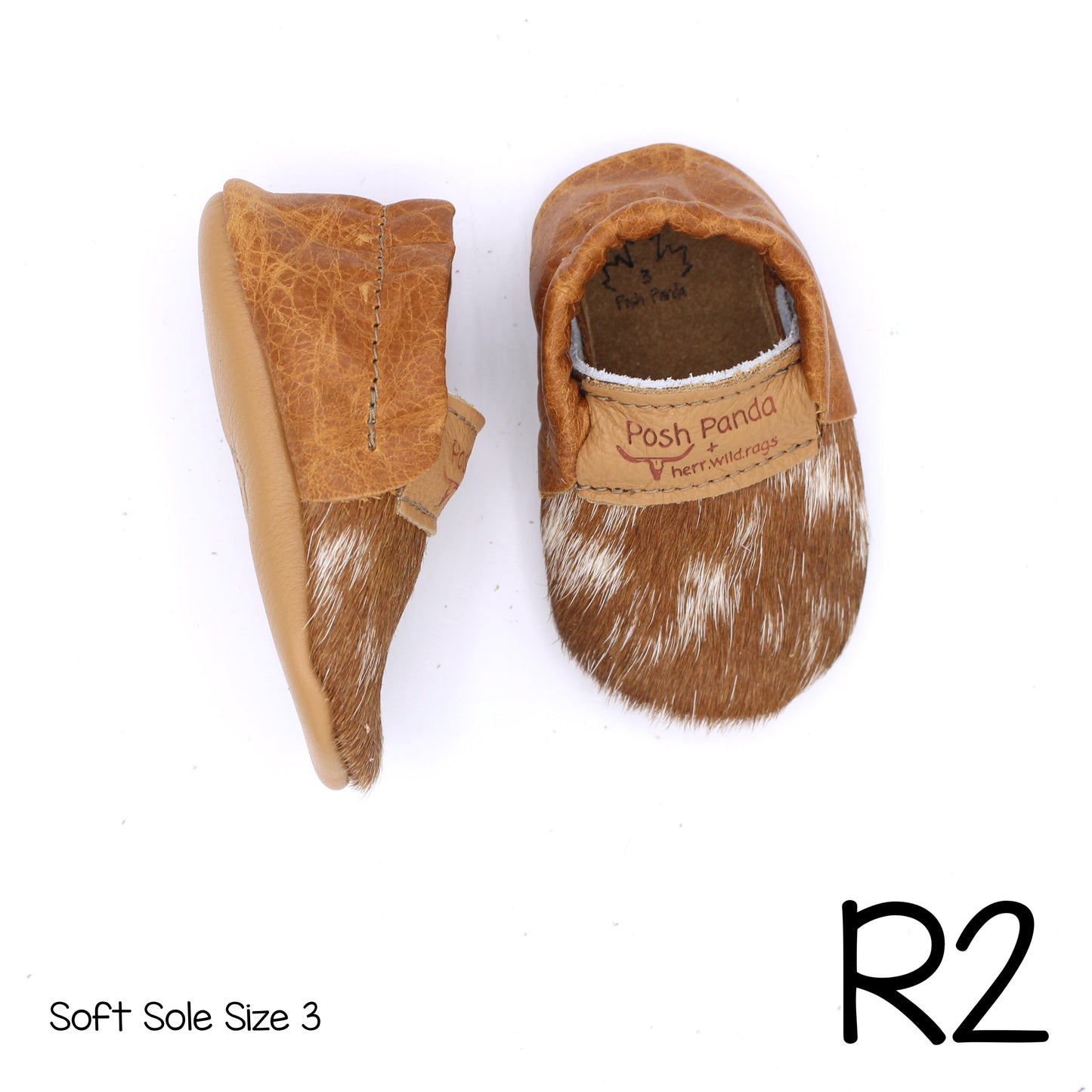 Hair Hide Mocs -  BABY/TODDLER (Soft Sole) - Size 3