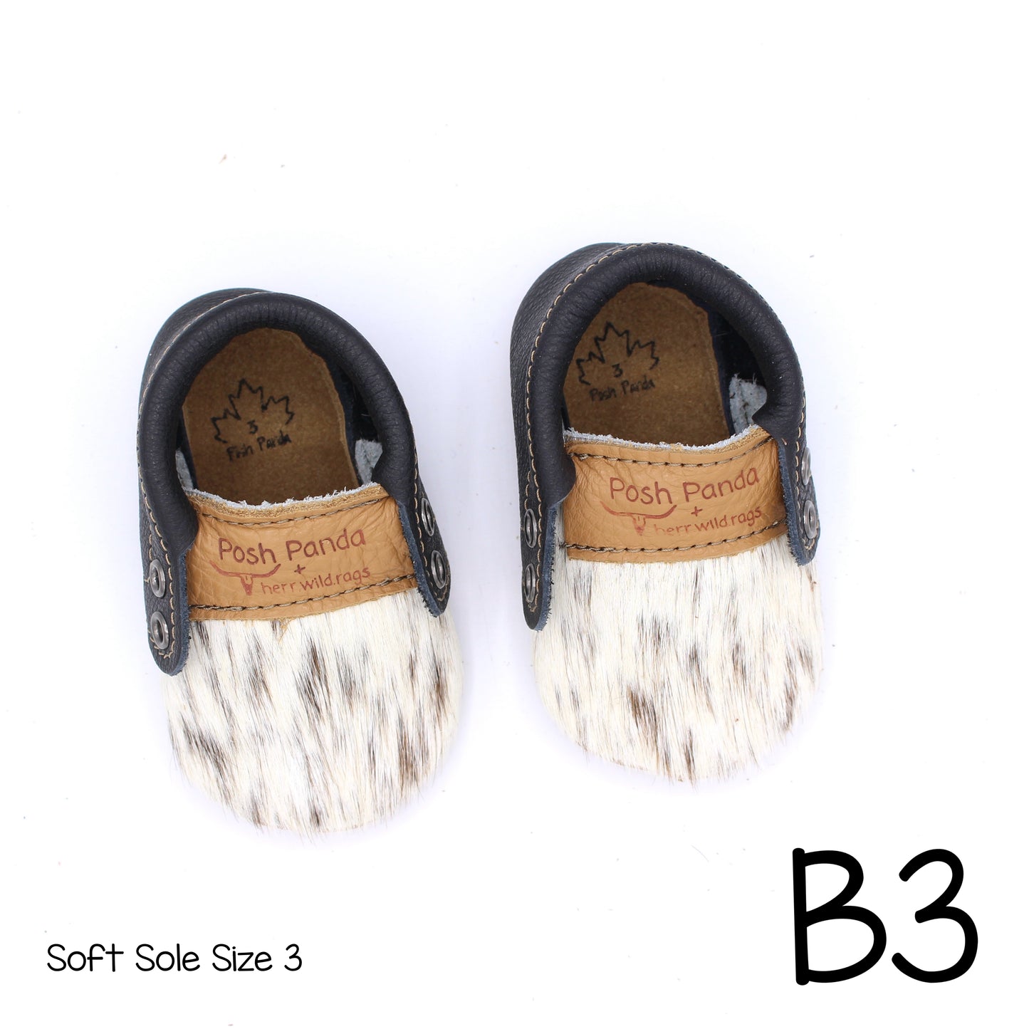 Hair Hide Mocs -  BABY/TODDLER (Soft Sole) - Size 3