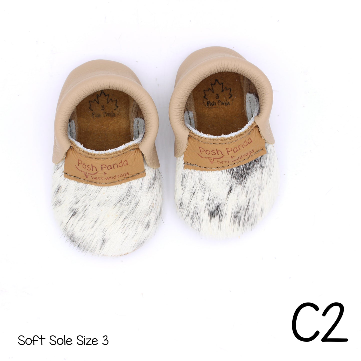 Hair Hide Mocs -  BABY/TODDLER (Soft Sole) - Size 3
