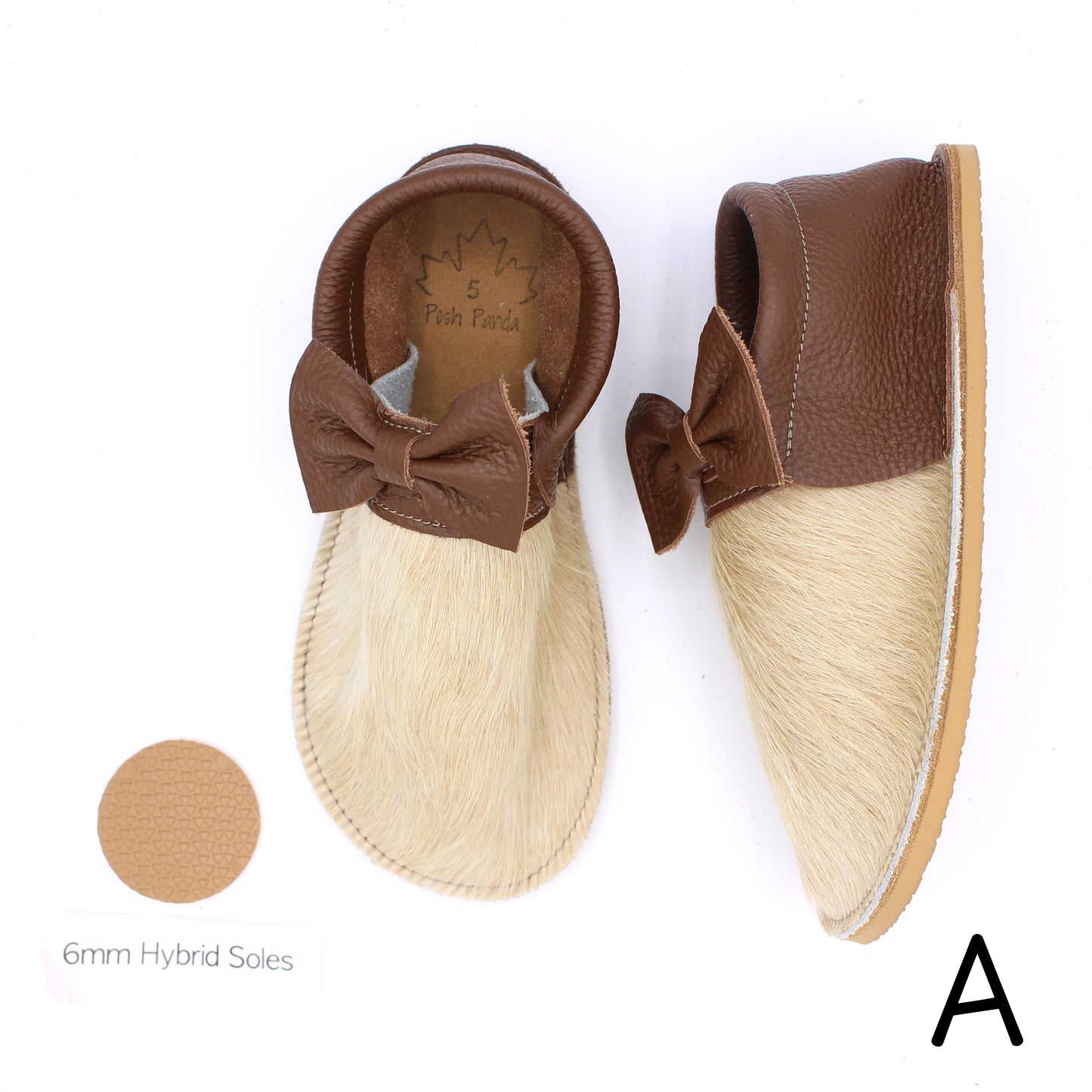 Hair Hide Collab Mocs - Ladies - SIZE 5  (4-6mm Soles)