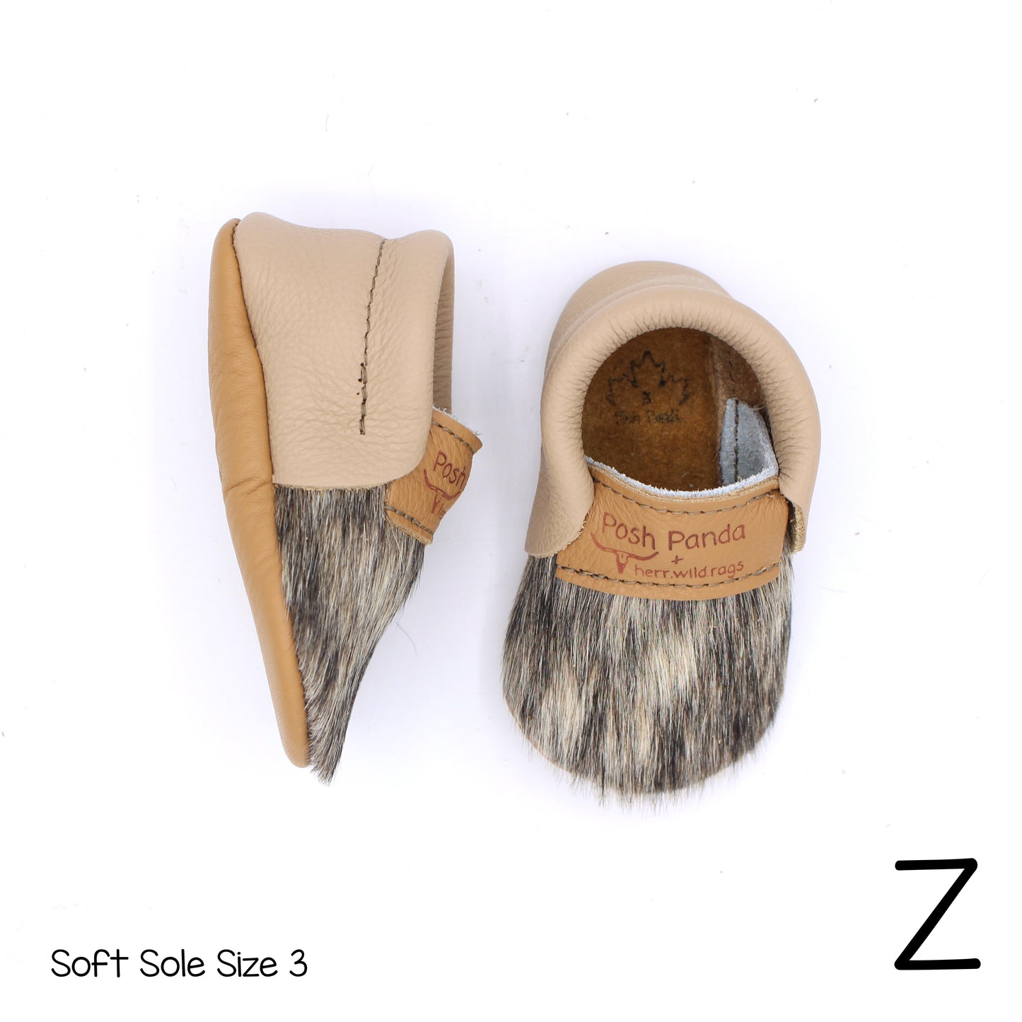 Hair Hide Mocs -  BABY/TODDLER (Soft Sole) - Size 3