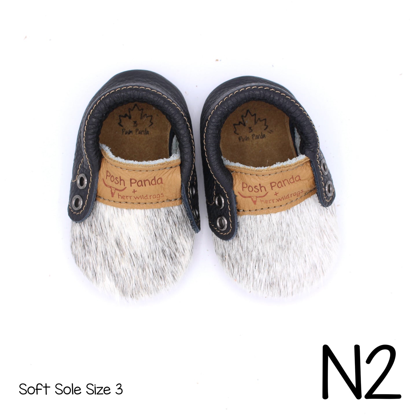Hair Hide Mocs -  BABY/TODDLER (Soft Sole) - Size 3