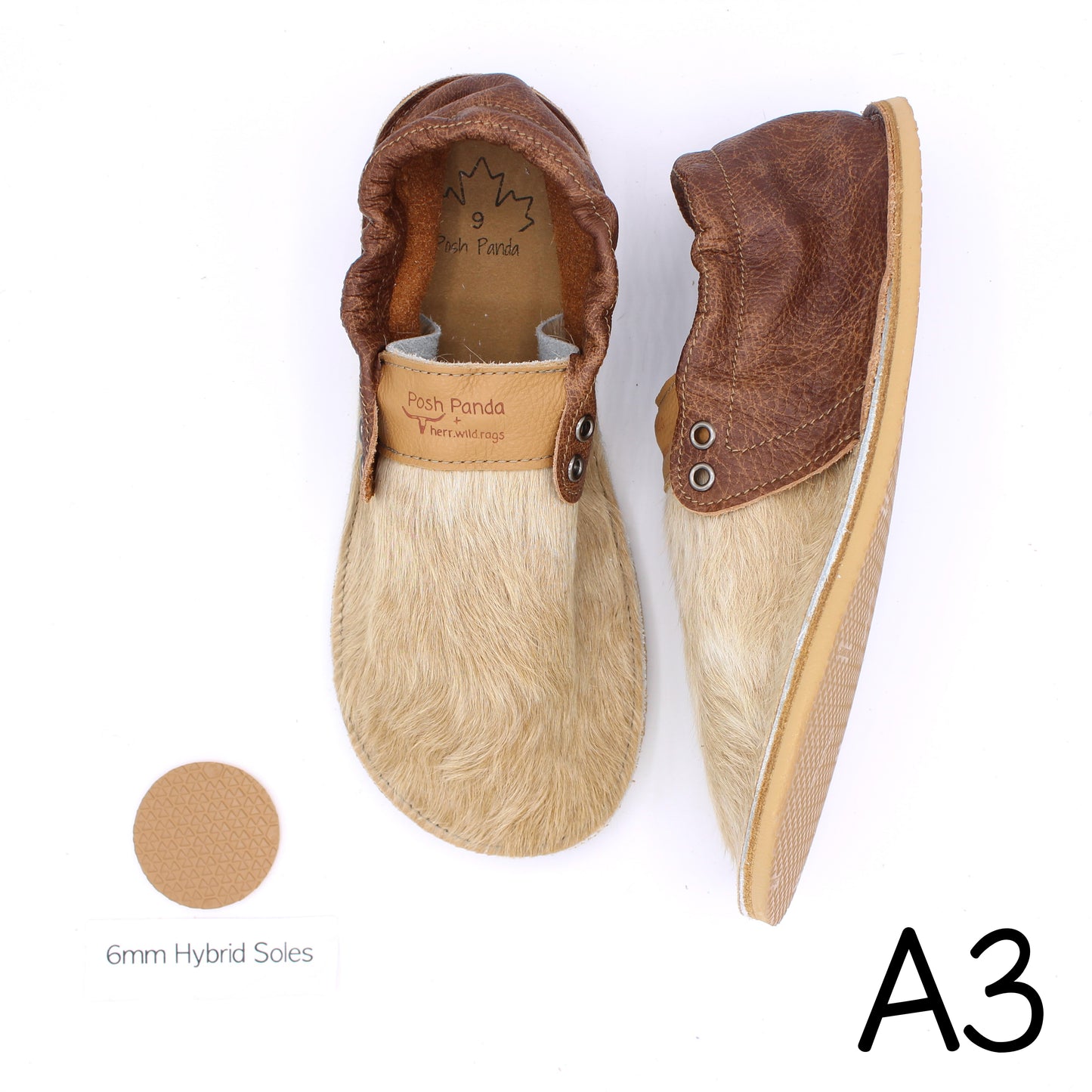 Hair Hide Collab Mocs - Ladies - SIZE 9 (4-6mm Soles)