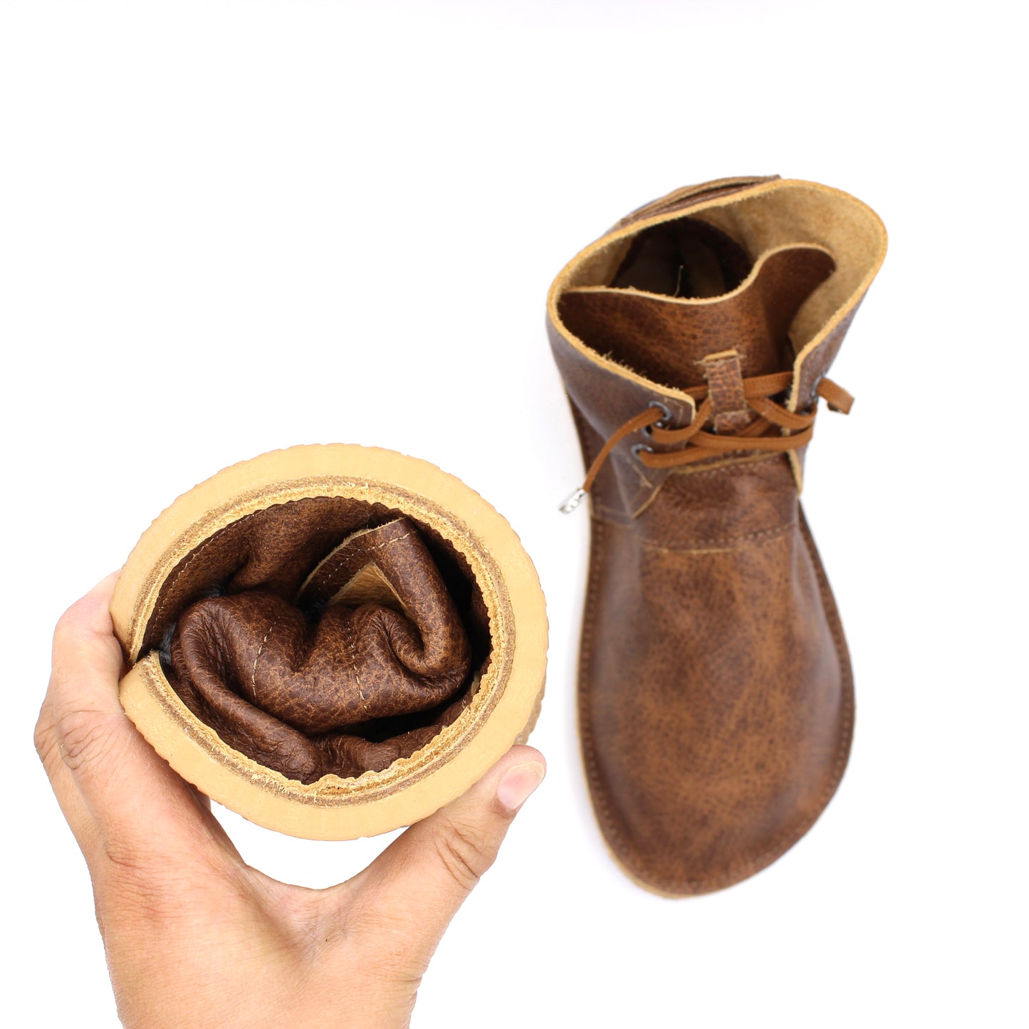 Ladies BOOTS  - Antique Saddle - 8mm Beige Hybrid Soles