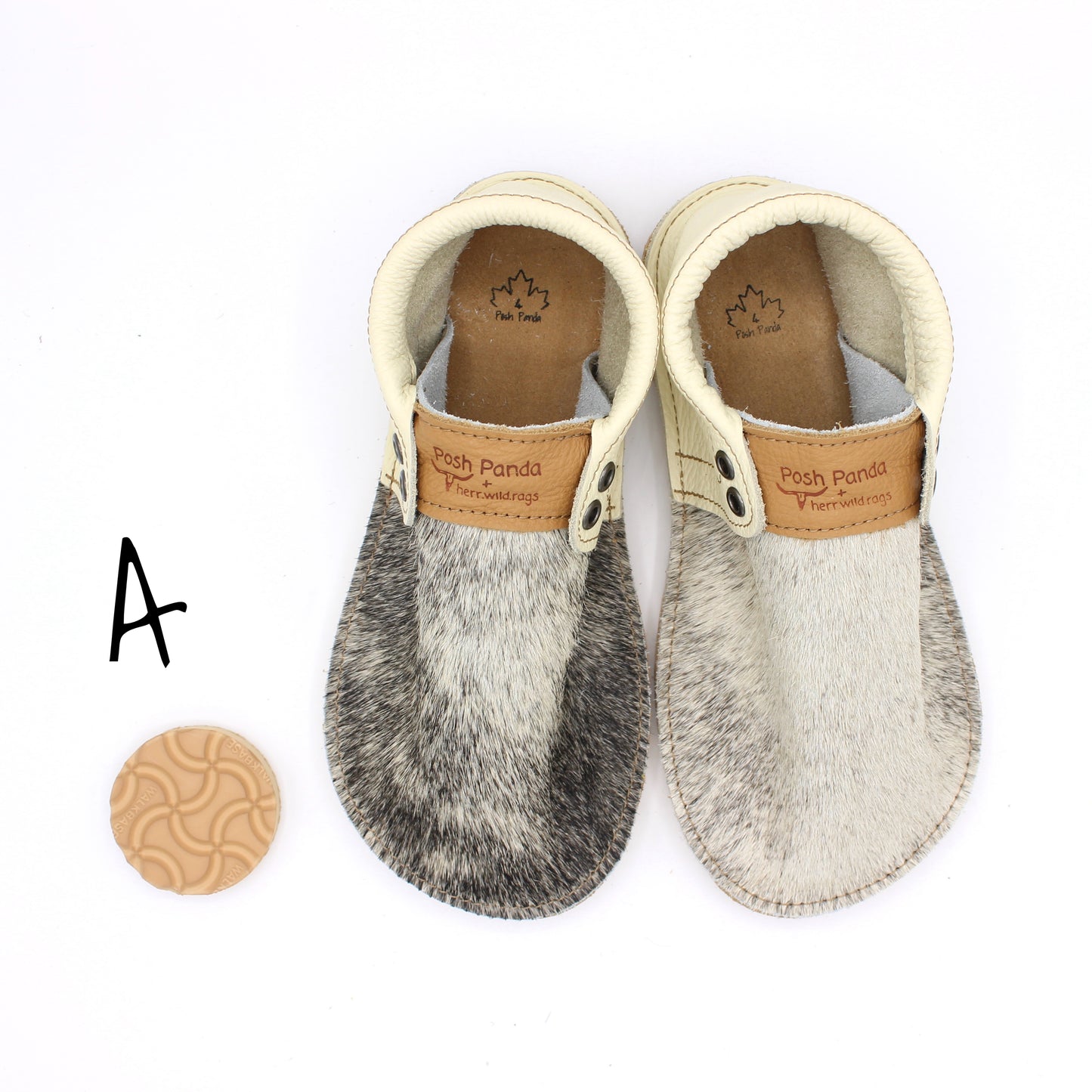 Hair Hide Mocs - YOUTH - Size 4 (RUGGED Sole)