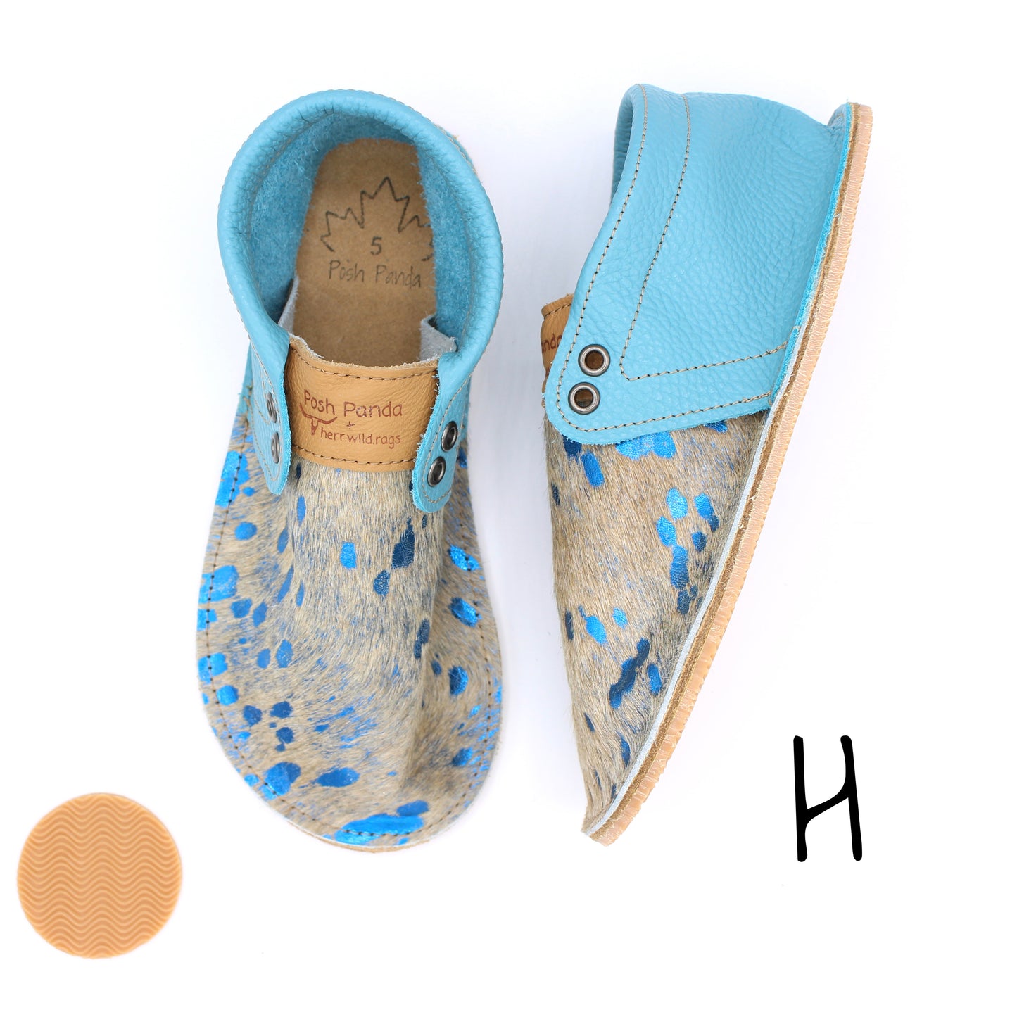 Hair Hide Collab Mocs - Ladies - SIZE 5  (4-6mm Soles)
