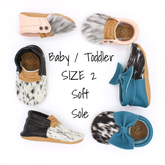 Hair Hide Mocs -  BABY/TODDLER (Soft Sole) - Size 2