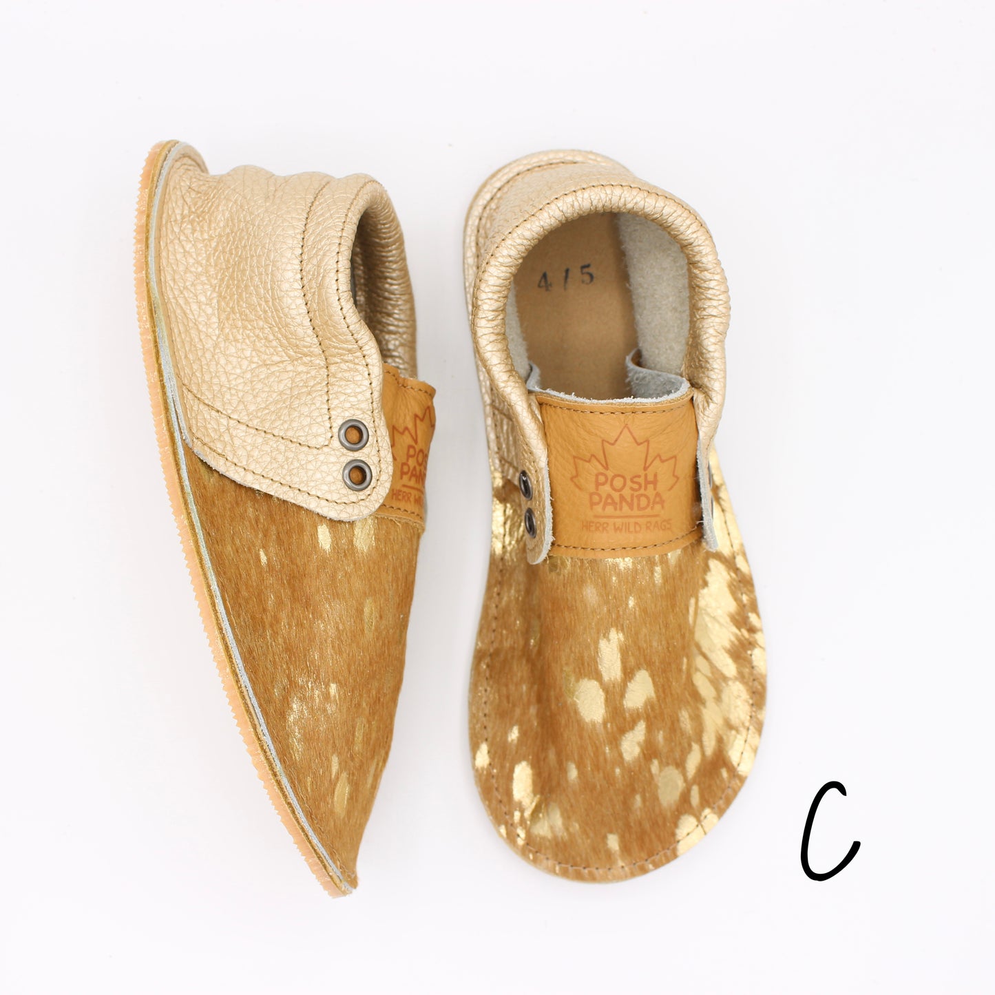 Hair Hide Collab Mocs - Ladies - SIZE 5  (4-6mm Soles)