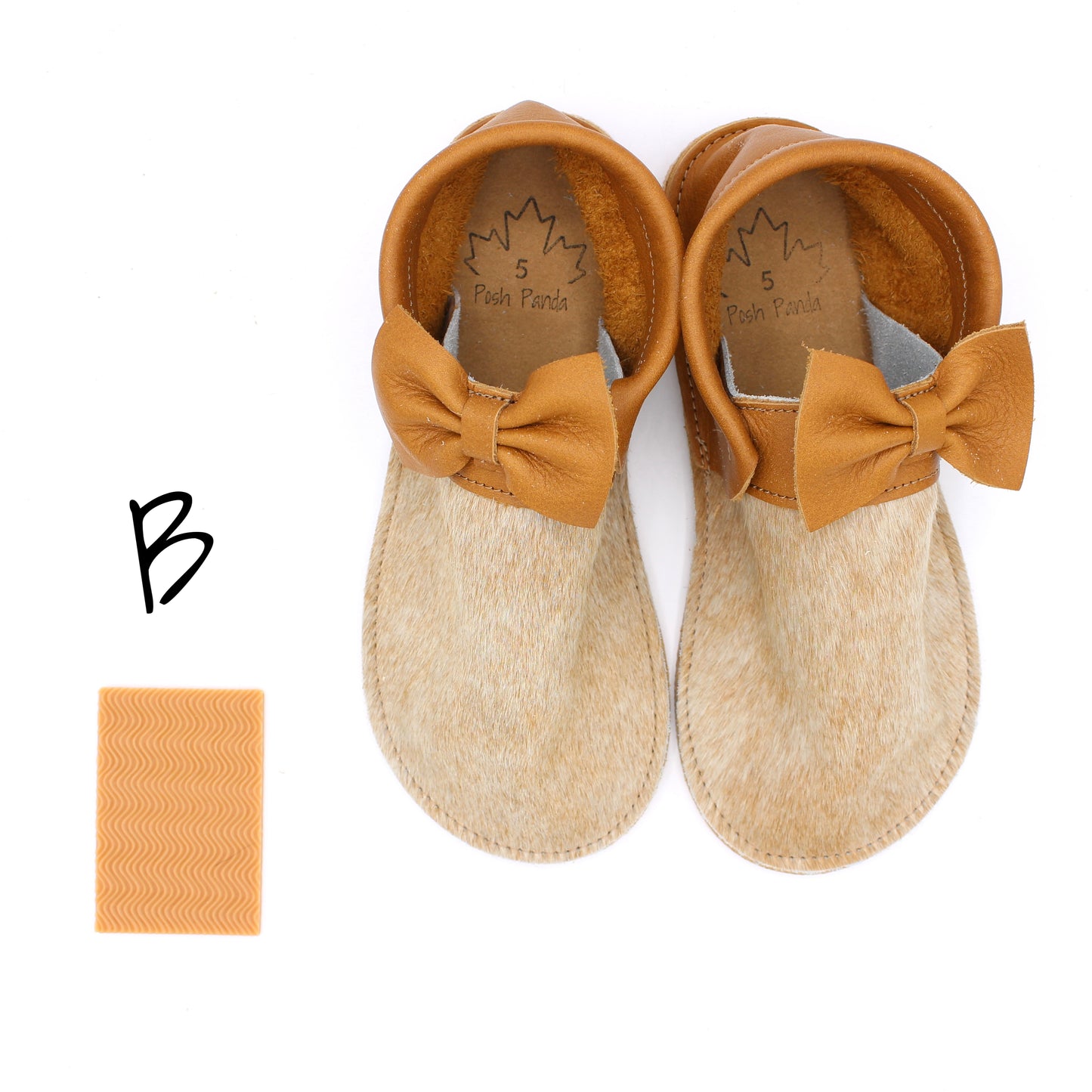 Hair Hide Collab Mocs - Ladies - SIZE 5  (4-6mm Soles)